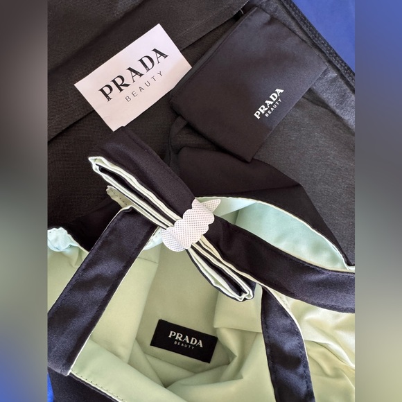 Prada Reversible Tote bag with Pouch Black&Mint Green - Picture 5 of 6